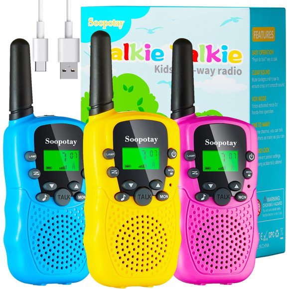 Walkie Soopotay T388 Pack 3 Recargable 2000mAh Alcance 3mi