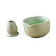 thumbnail image 2 of 2 Cuencos Japoneses De Cerámica Para Matcha Con Soporte Para Batidor, Para Oficina, Salón De Té Y Hogar, Color Verde, 2 of 5