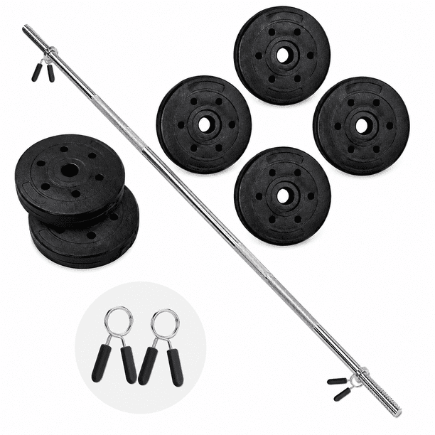 Barra Preolímpica 120 cm Cromada con 25 kg en Discos PVC