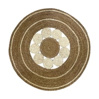 Click Ventas - Alfombra Redonda De Yute Tejida Alfombra Natural 120Cm Hogar