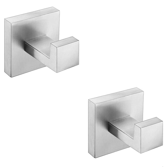 Gancho para toalla Nolimas de acero inoxidable para baño, montaje en pared, paquete de 2