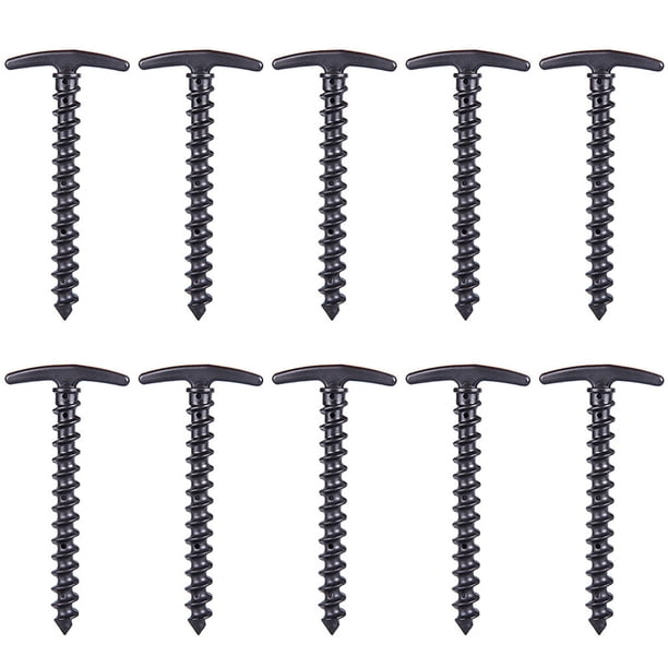 Secure Your Tent with 10pcs of Amazingly Durable Steel Ground Nails Screw Stakes for Outdoor Camping and Hiking
