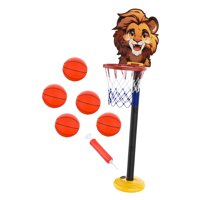 Magideal - Juego De Aro De Baloncesto Para Niños, Red De Baloncesto Con 5 Pelotas Y Bomba, Accesorios Fáciles De Montar, Juguetes Deportivos Al Aire Libre Para Marrón