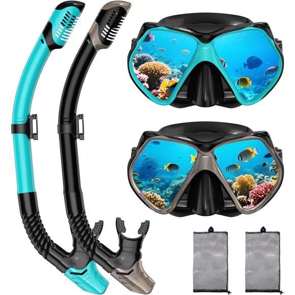 Set de snorkel Jwintee para adulto con tubo seco y vidrio templado