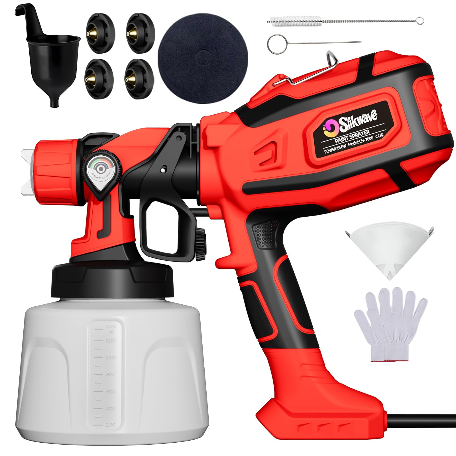 Pulverizador De Pintura Slikwave 850 W Hvlp, Recipiente De 1400 Ml