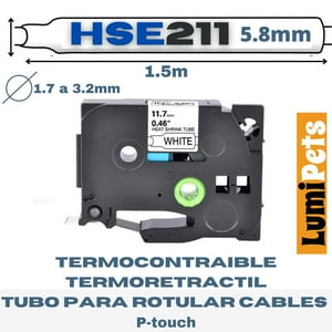 Alternativa A Oem - Cinta Termocontraible Hse-211 Alternativa Brother | 5.8 Mm | Blanca Blanco S M