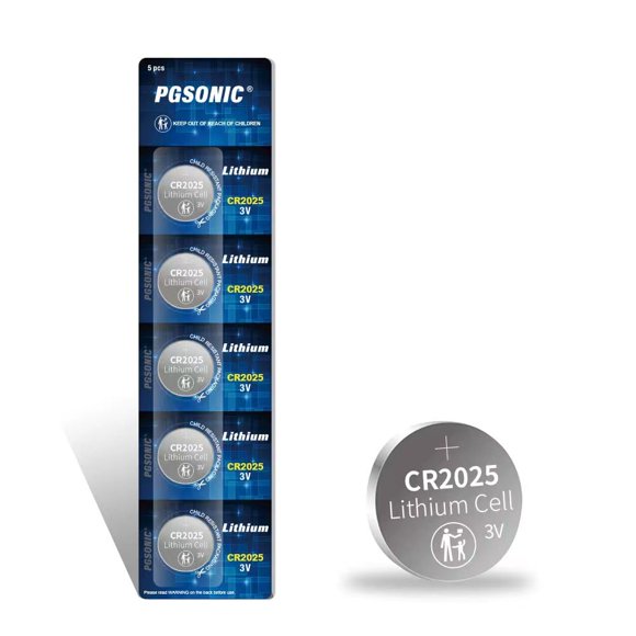 Batería PGSONIC CR2025 de litio 3 V, 5 piezas