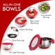 thumbnail image 3 of Cuencos para mezclar Belwares de acero inoxidable de 3 piezas con tapa, color rojo, 3 of 9