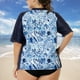 thumbnail image 5 of Camiseta de baño Rash Guard de talla grande para mujer, manga corta, para entrenamiento, 5 of 7