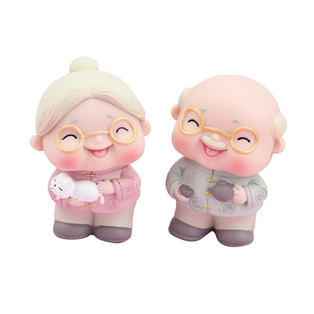 Figuritas De Rina Para Pareja De Ancianos, Regalo De Aniversario De
