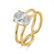 thumbnail image 1 of Anillos Ovalados de Moissanita de 2 Quilates para Mujer Anillo de Compromiso de Oro de Plata Esterlina S925 Color D Claridad VVS1 Anillos de Boda de Diamante para Novia, 1 of 6