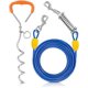 thumbnail image 1 of Cable de amarre para perros Petbobi de 9 m con estaca de 42 cm, azul, 1 of 6