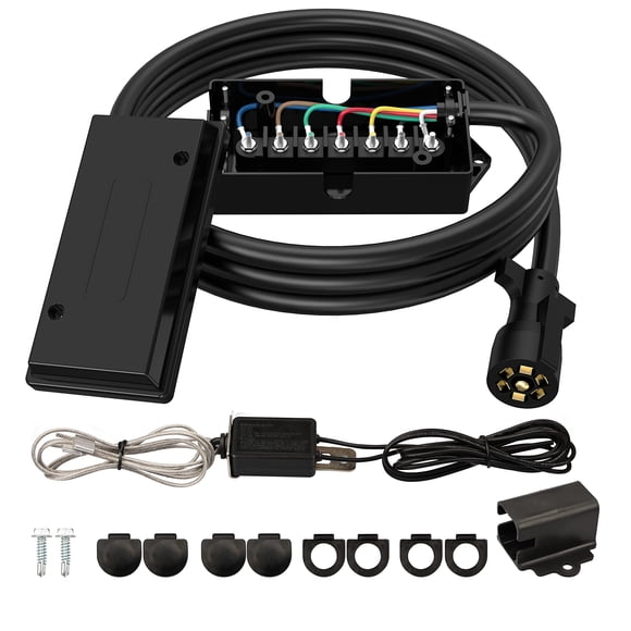 Cable de remolque RVGUARD de 7 vías, 2,4 m, con interruptor separable y caja