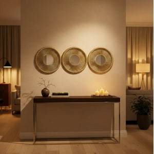 Decostilo - Set 3 Espejos Decorativos Redondos 25Cm