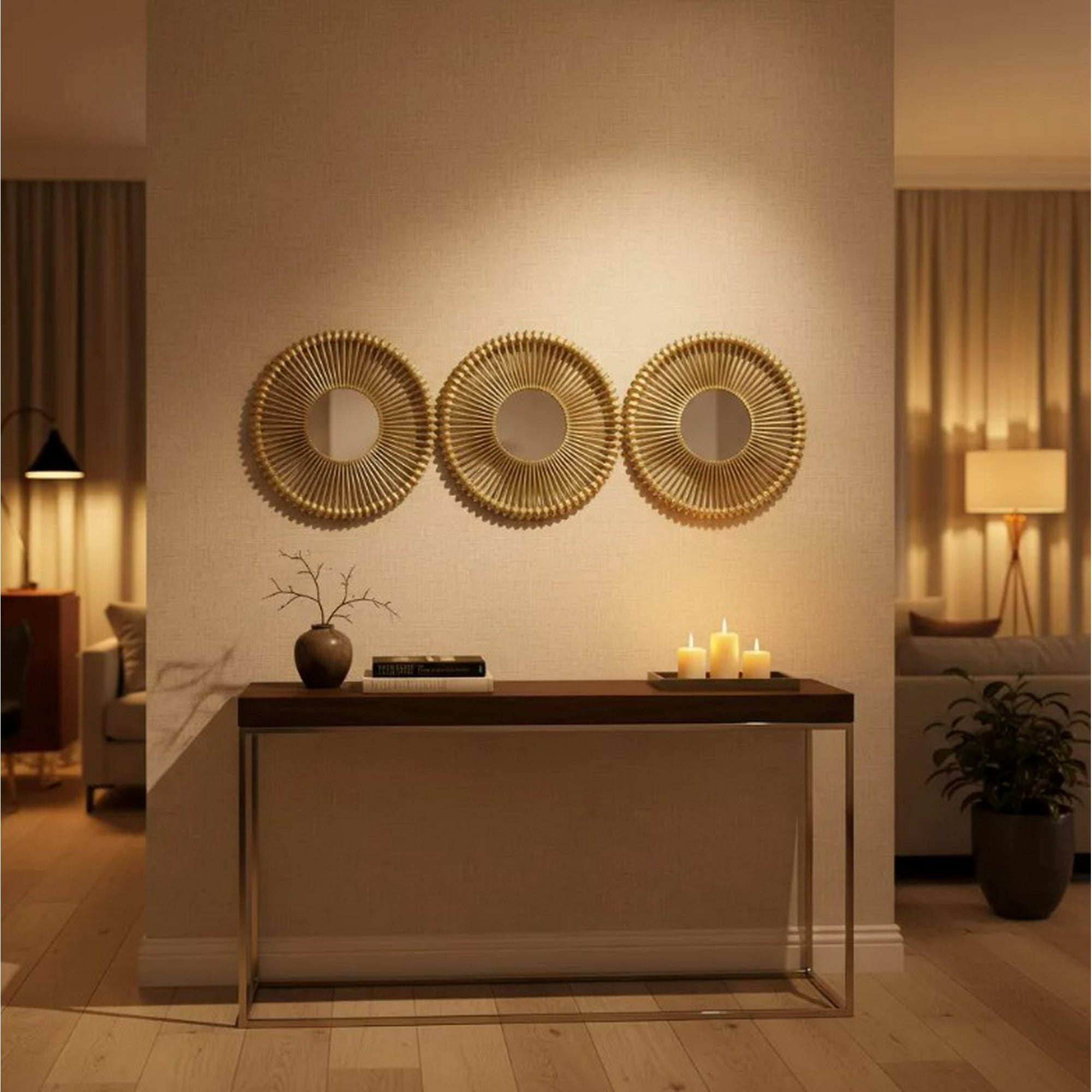 Decostilo - Set 3 Espejos Decorativos Redondos 25cm