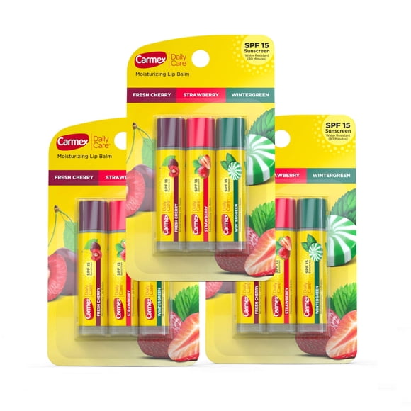 Bálsamo labial Carmex Daily Care Hidratante SPF 15 9 x 4,25 g, 3 paquetes