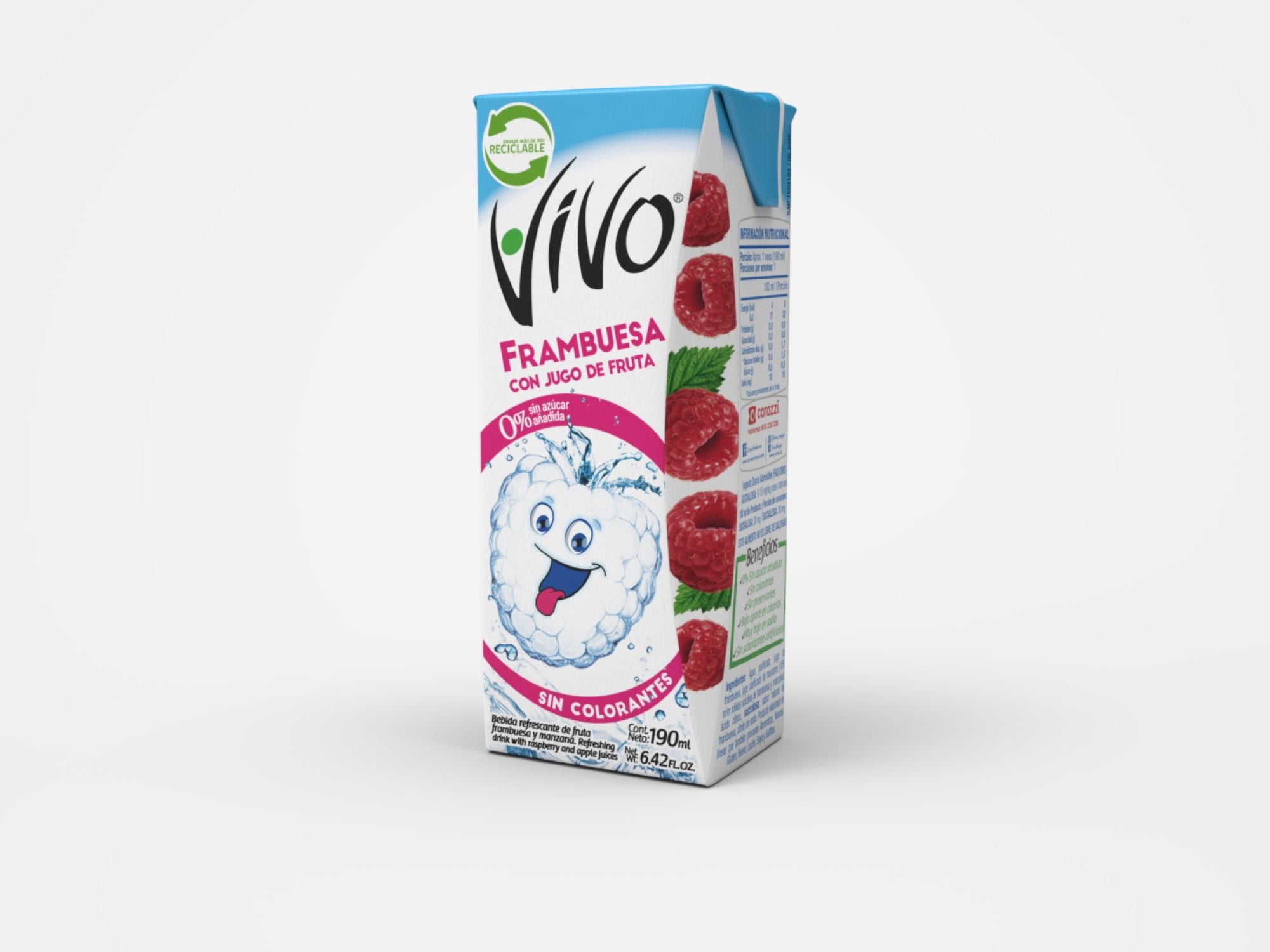 Agua Saborizada Frambuesa Caja 190 ml Vivo