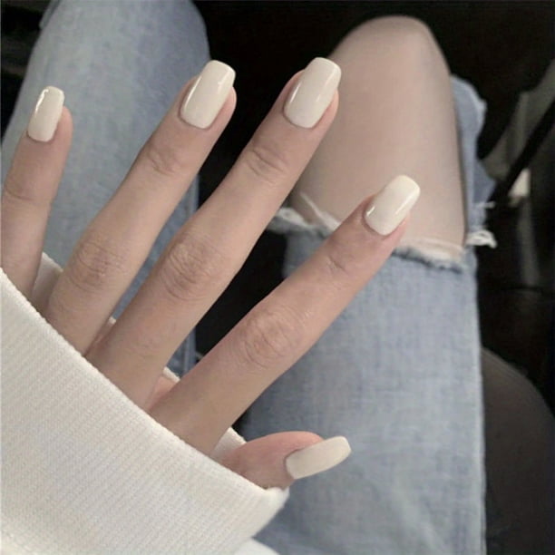 24 pcs/box Cute and Glossy Pink Press On Nails for Women - Reusable and Easy to Apply - Includes Nail File for a Perfect Finish