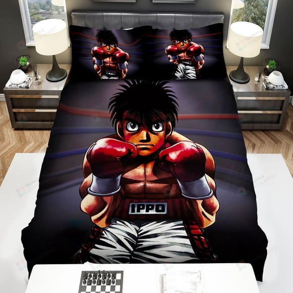 Fighting Spirit Anime Manga Quilt Duvet Cover Set Kids Double Doona Cover3-Piece Bedding Set