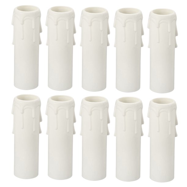 Uxcell 30x100mm Cubierta de Portalámparas de Vela Base de Candelabro para Candelabro de Estilo Europeo Blanco Paquete de 10