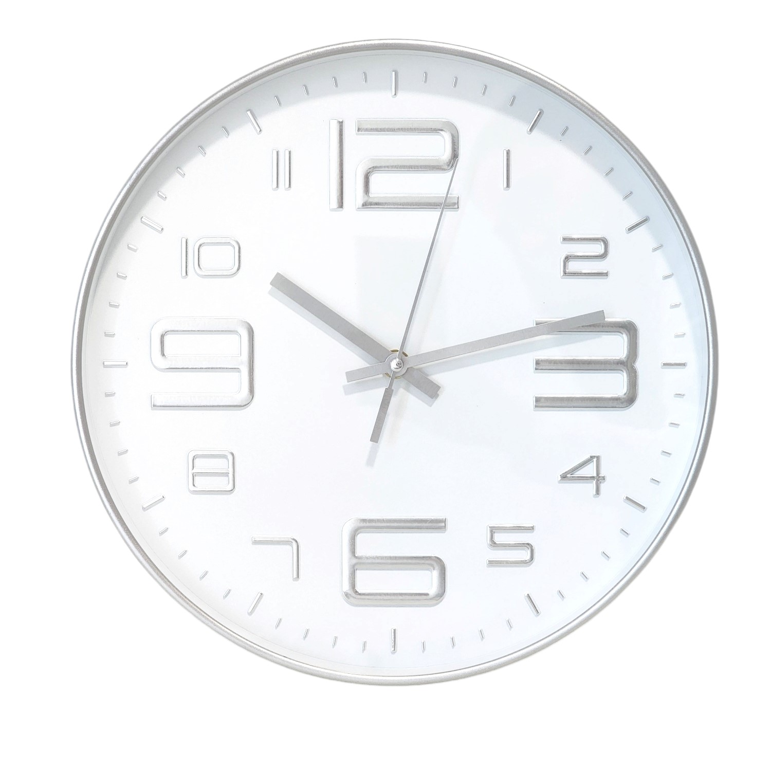 Reloj De Pared Decorativo 30Cm Plateado Dbrel04