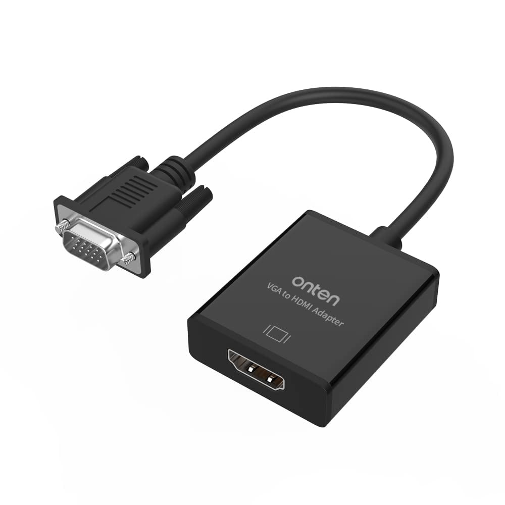 Adaptador Vga A Hdmi Onten 1080p (macho A Hembra) Con Cables