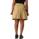 thumbnail image 4 of Falda de Talla Grande para Mujer Escuela Universidad Línea A Casual por Encima de la Rodilla Cremallera Frontal Faldas Acampanadas 2026 1X Caqui, 4 of 9