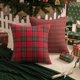 thumbnail image 1 of Paquete De 2 Navidad Plaid Decorativo Tirar Almohada Cubiertas Escocesa Tartán Cojín Caso Para Casa De Granja Decoración De Vacaciones Rojo 18 X 18 Pulgadas, 1 of 3