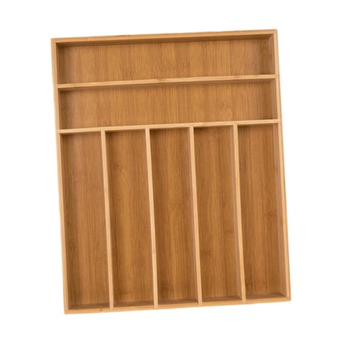 Magideal - Bandeja De Almacenamiento De Cubiertos, Soporte Para Utensilios, Cubiertos, Cucharas, Tenedores, Caja De Bambú, Bandeja Para Cubiertos, Caja Divisoria