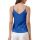 thumbnail image 3 of INSPIRE CHIC Camisola de Satén para Mujer con Escote en V y Tirantes Finos, Blusa sin Mangas de Seda para Ropa de Casa y Capas, Talla Mediana, Azul Real, 3 of 6