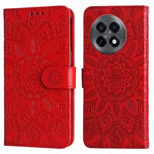 Funda Tipo Cartera Foxdock Para Oneplus 13R 5G , Diseño Girasol En Relieve, Cuero Pu, Cierre Magnético, Soporte Y Tarjetero
