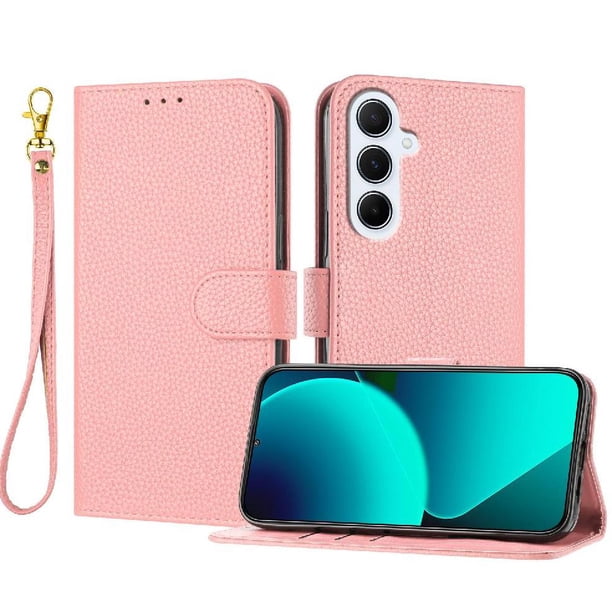 Funda Cartera para Samsung Galaxy A26 5G Tarjetero Soporte Magnético y Correa Rosa
