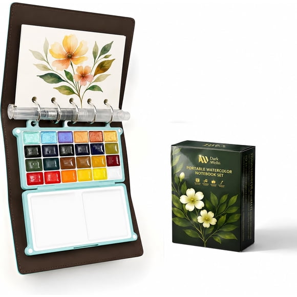 Set de cuaderno de bocetos acuarela DarkWish Mini Travel 24 colores