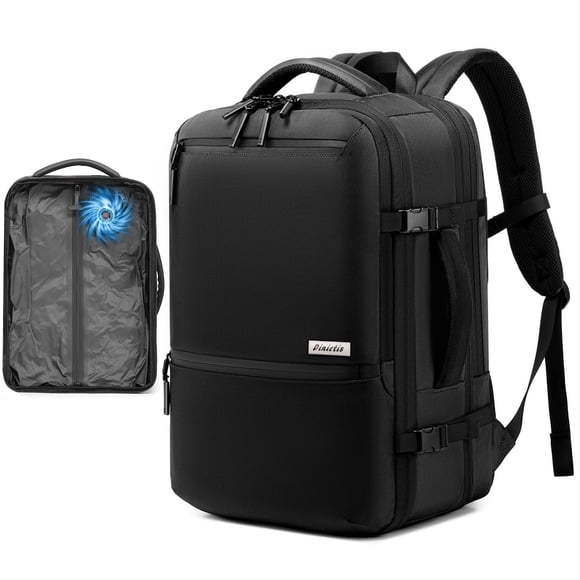 Mochila de viaje Dinictis 60L con compresión al vacío - negra