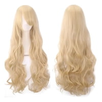 Genérica - Peluca Fiesta Ondulado Color Rubio Tonos Muy Naturales 75Cm