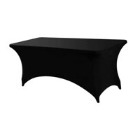 Bothyi - Mantel De Licra Para Mesa Plegable, Color Negro, Para Bodas, Cumpleaños Y Vendedores.