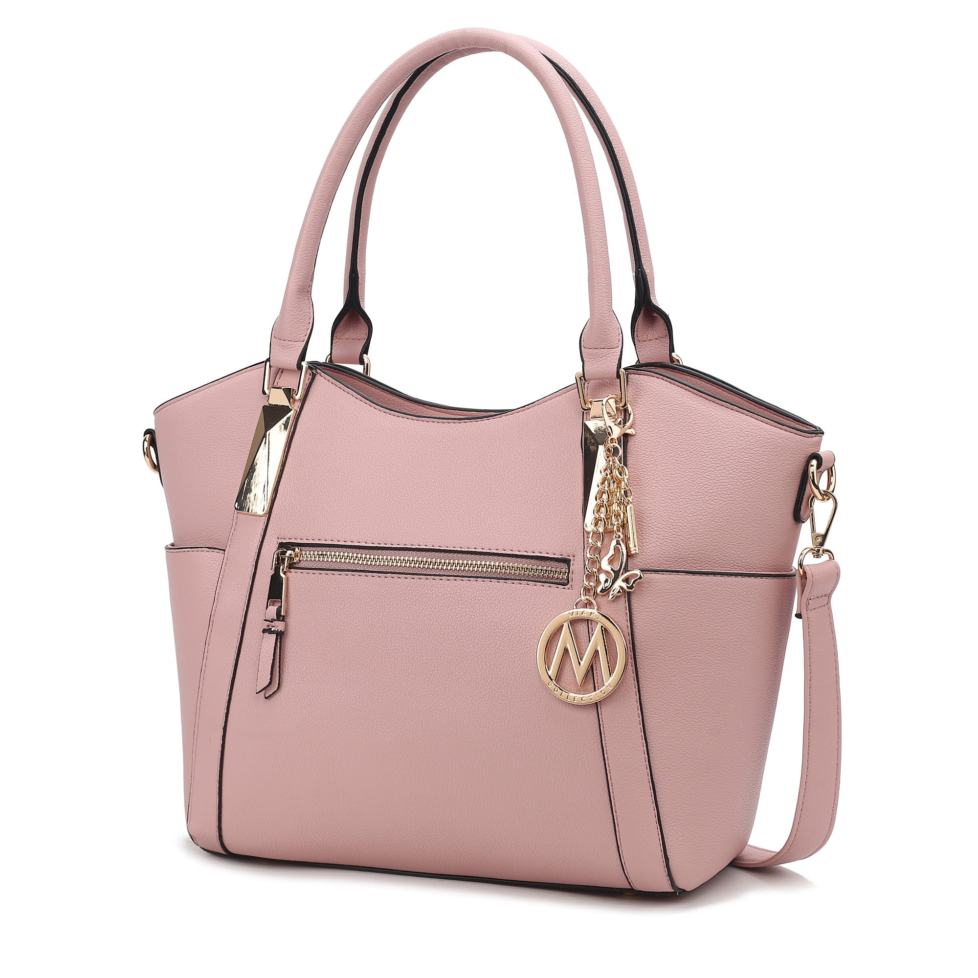 Bolso Tote Para Mujer, Mkf Collection, Bolso De Hombro Sólido - Janise - Rosa Empolvado