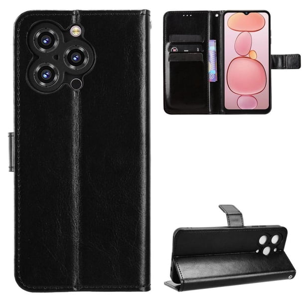 Funda tipo libro para Oukitel C3, cartera todo‑en‑uno, funda multifuncional con tarjetero y correa de muñeca desmontable