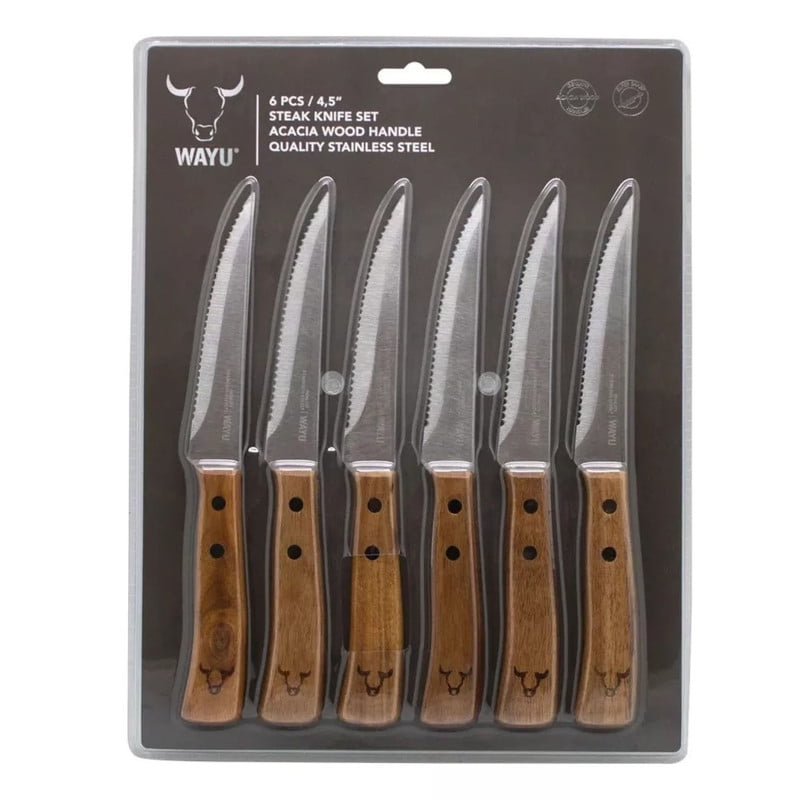 Disparo - Juego Cuchillos Prm 6pcs Wayu 14cm Asado Bbq Cocina