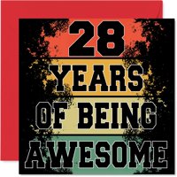 Tarjeta De Cumpleaños Stuff4 28º Birthday Being Awesome, 14,5 Cm