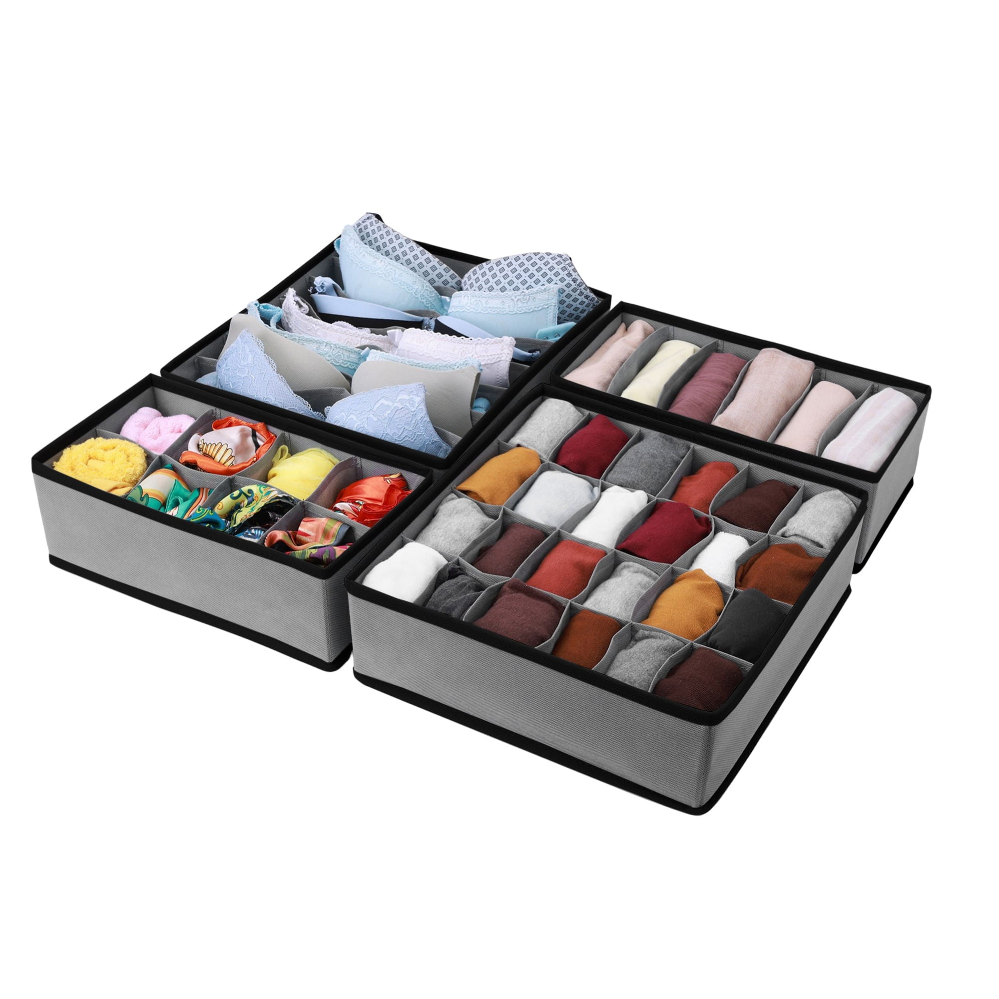 Topmarket - Pack 4 Cajas Almacenables Organizador Cajon