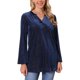 thumbnail image 1 of INSPIRE CHIC Blusa de Mujer con Brillo de Terciopelo Cuello en V Manga Larga Metálica Túnica Blusa Suelta para Fiesta Brillante S Azul Oscuro, 1 of 6