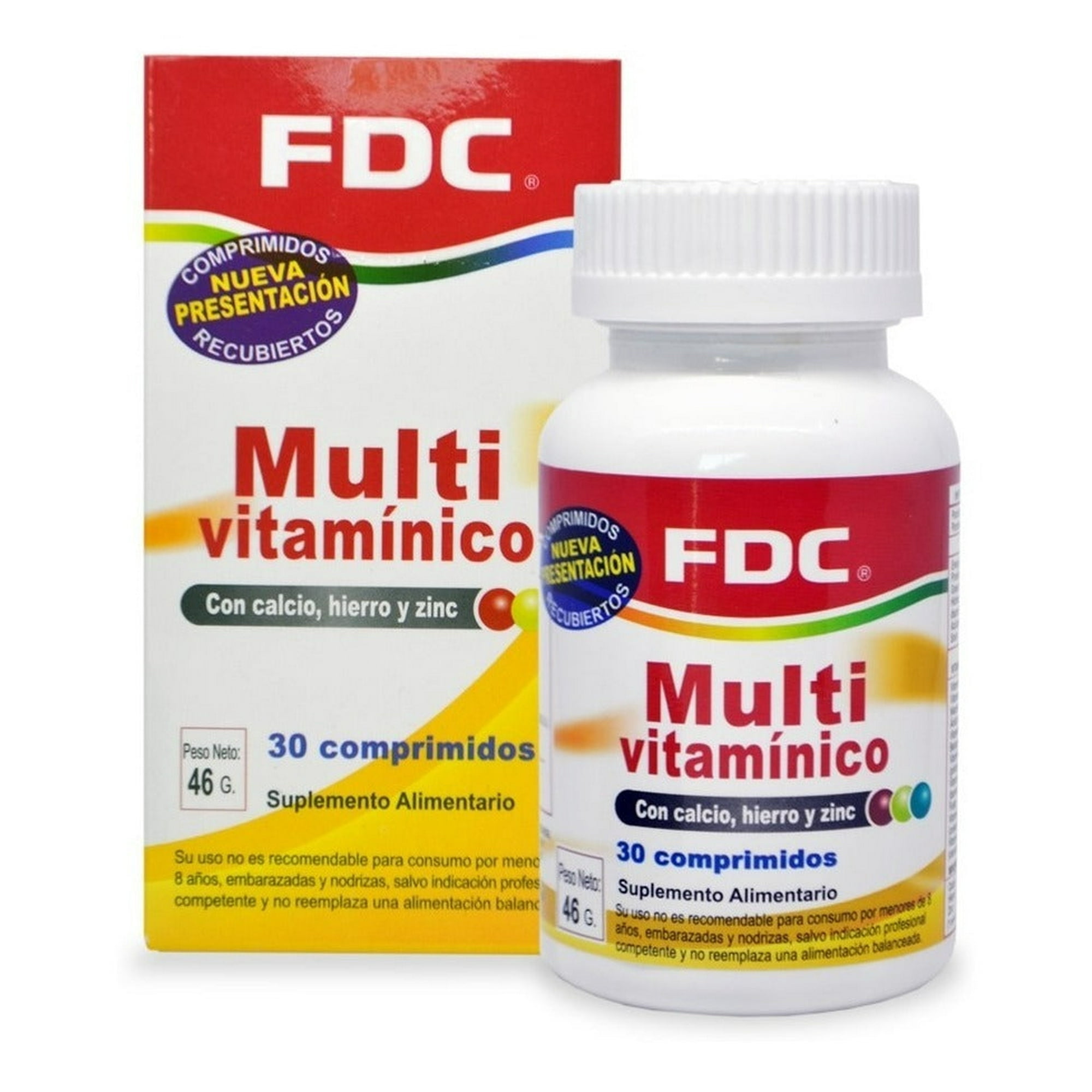 Fdc - Multivitaminico + Calcio + Fierro + Zinc X 30 Capsulas