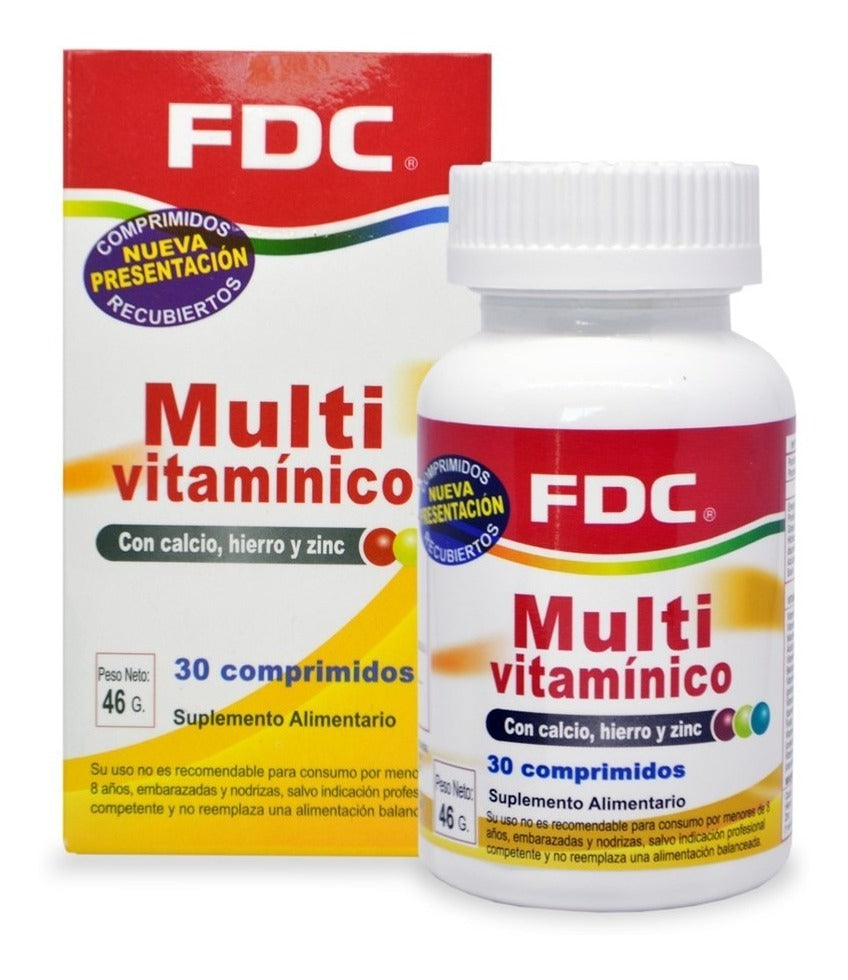 Fdc - Multivitaminico + Calcio + Fierro + Zinc X 30 Capsulas