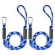 thumbnail image 1 of Bungee Dock Lines para barcos de 4 pies, cuerda de anclaje elástica de uso pesado con ganchos, líneas de muelle de barco seguras, amarre de jet ski (azul, negro y blanco, paquete de 2), 1 of 3