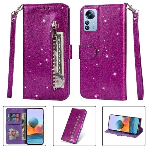 Funda Para Foxdock Elegante Funda Xiaomi 12T Pro/Xiaomi 12T Glitter Con Cremallera-Ideal Para El Uso Diario