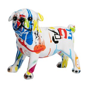 Magideal - Graffiti Colorido Inglés Estatua Escultura Moda Resina Artesanía Arte Figurita Soporte Ilustraciones Para Gabinete Habitación Hogar Decoración , Blanco Multicolor
