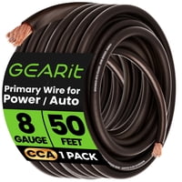 Wire Gearit Calibre 8 (15 M), Aluminio Revestido De Cobre, Cca, Negro