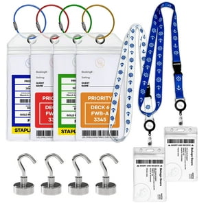 Set Grande De Etiquetas Beluga Gears Para Equipaje De Crucero Colorido