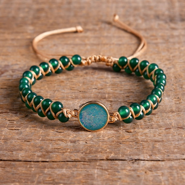 Healing Yoga Beaded Bracelet - Double Layer Adjustable Geometric Jewelry for Anxiety Relief and Stress Management